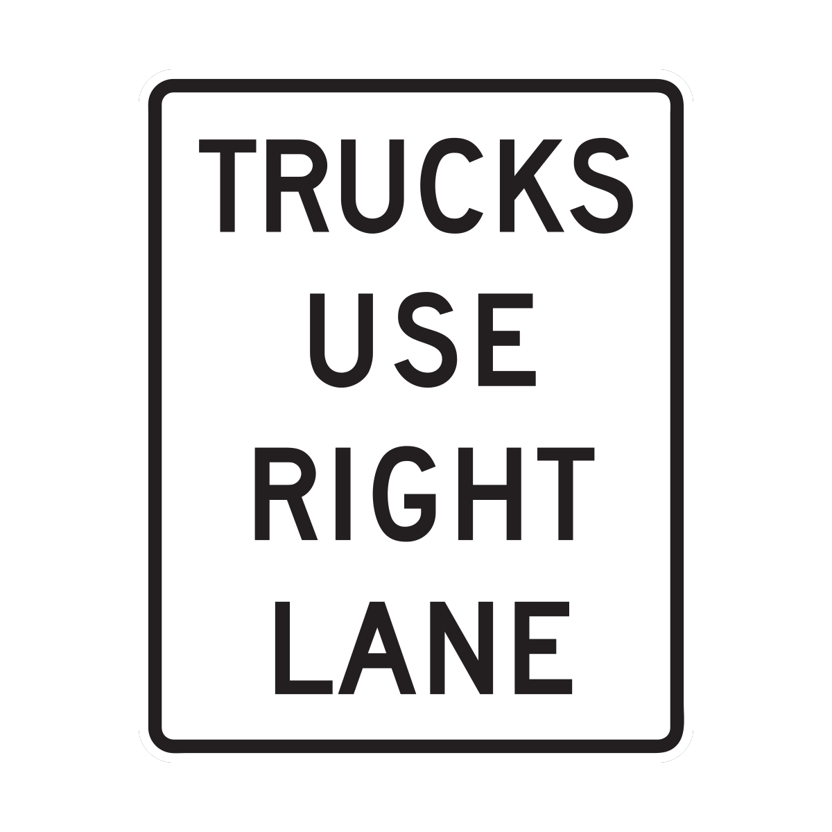 Trucks Use Right Lane (R4-5)