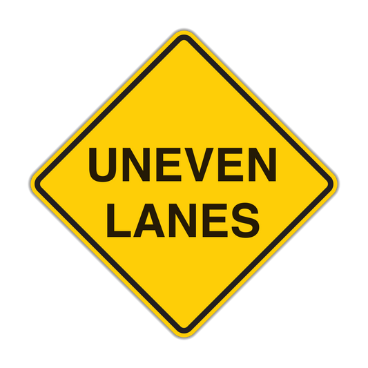 Uneven Lanes Sign (W8-11)