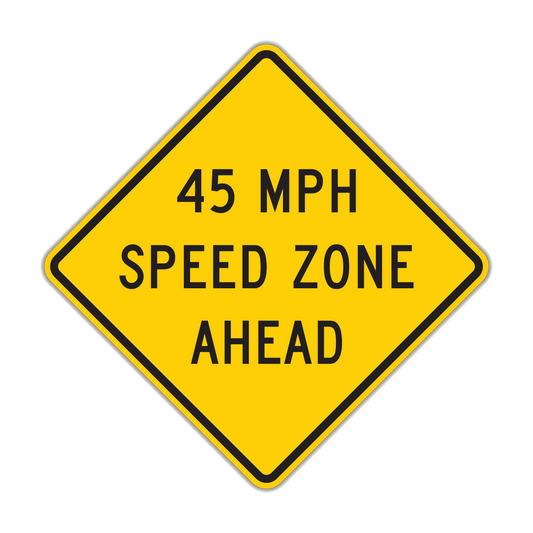 XX MPH Speed Zone Ahead Sign (W3-5a)