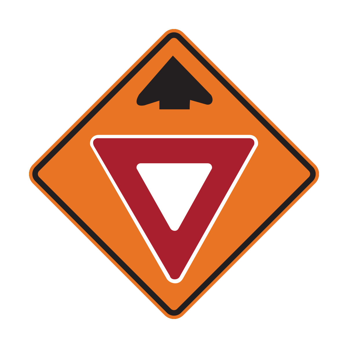 Yield Ahead Symbol Construction Sign (W3-2c) – Zenith Sign Company