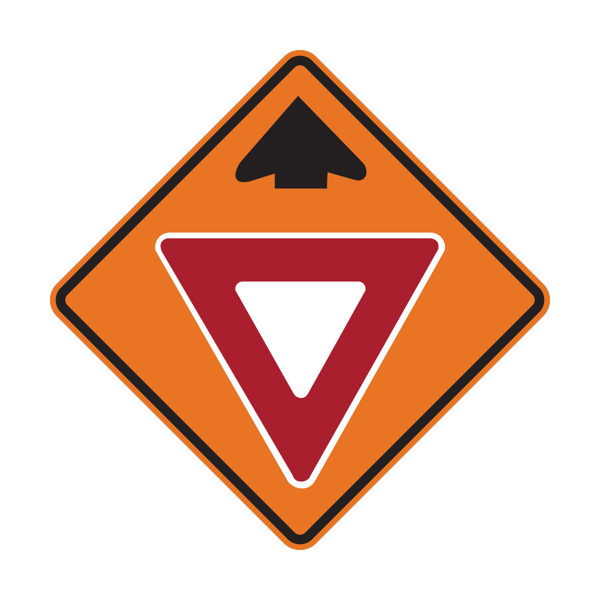 Yield Ahead Symbol Construction Sign (W3-2c)